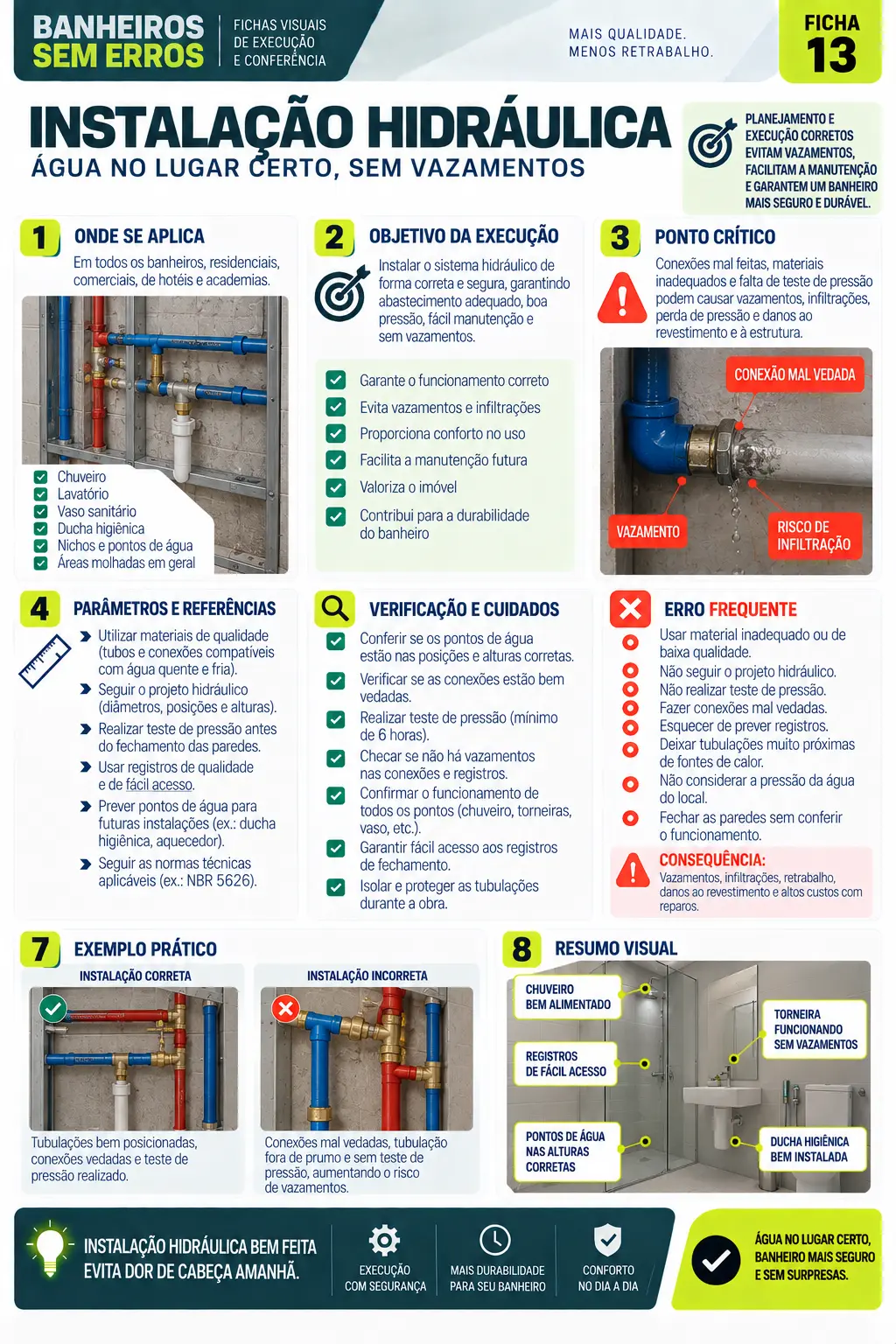 Ficha visual — Instalação hidráulica
